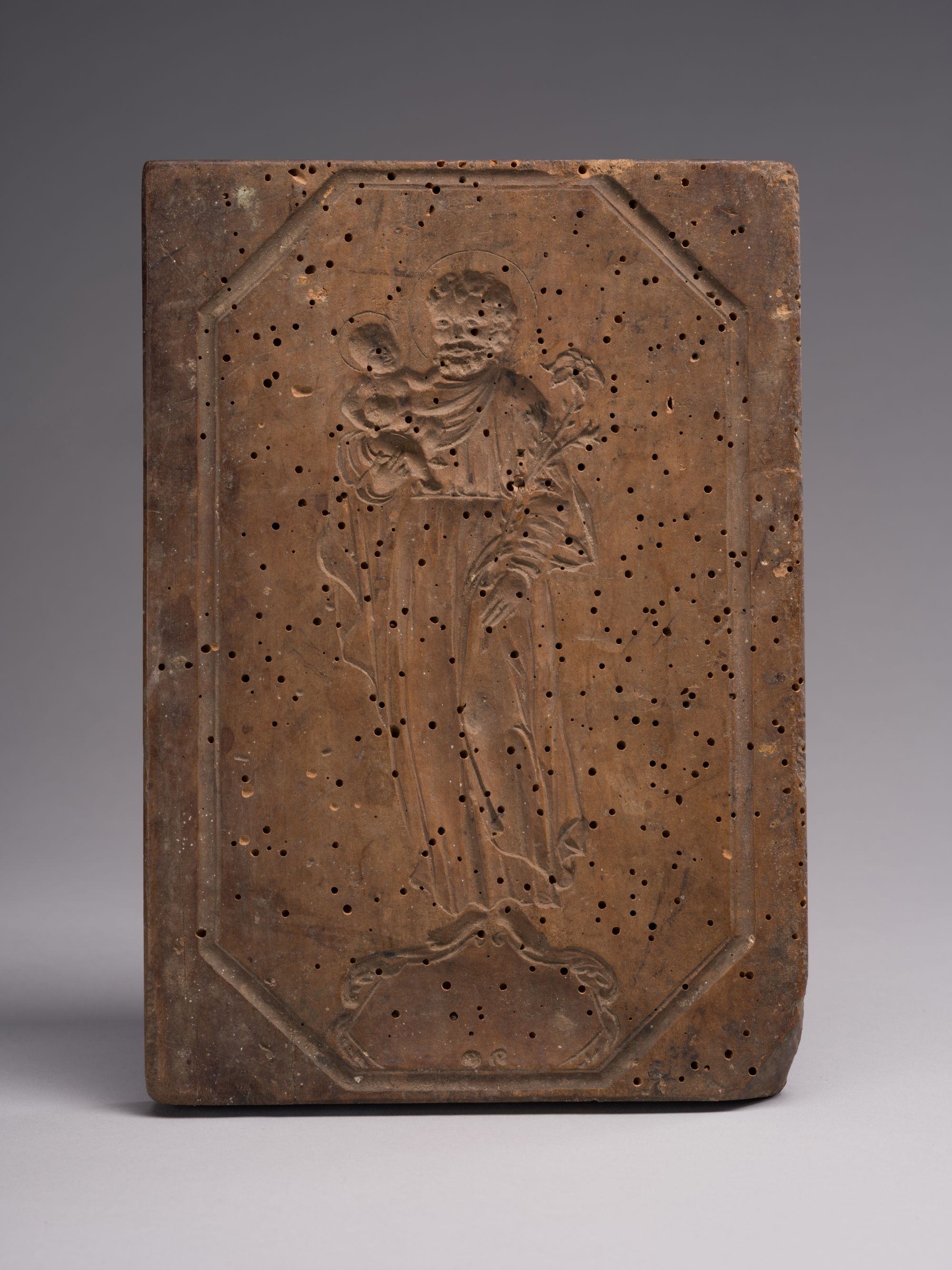 Fragment of a Mould with the Potocki Coat of Arms and St. Joseph 1