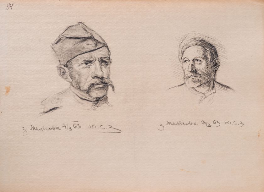 Рисунок двох чоловічих голів — Юліан Заяць