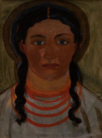 Жіночий портрет (на звороті – ескізи постатей) 1