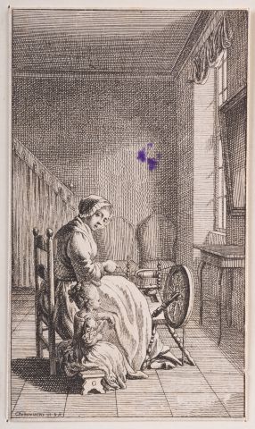 Spinner (Young Woman with a Child by the Spinning Wheel). From "Natural and Chimerical Consequences of Education" Series 1