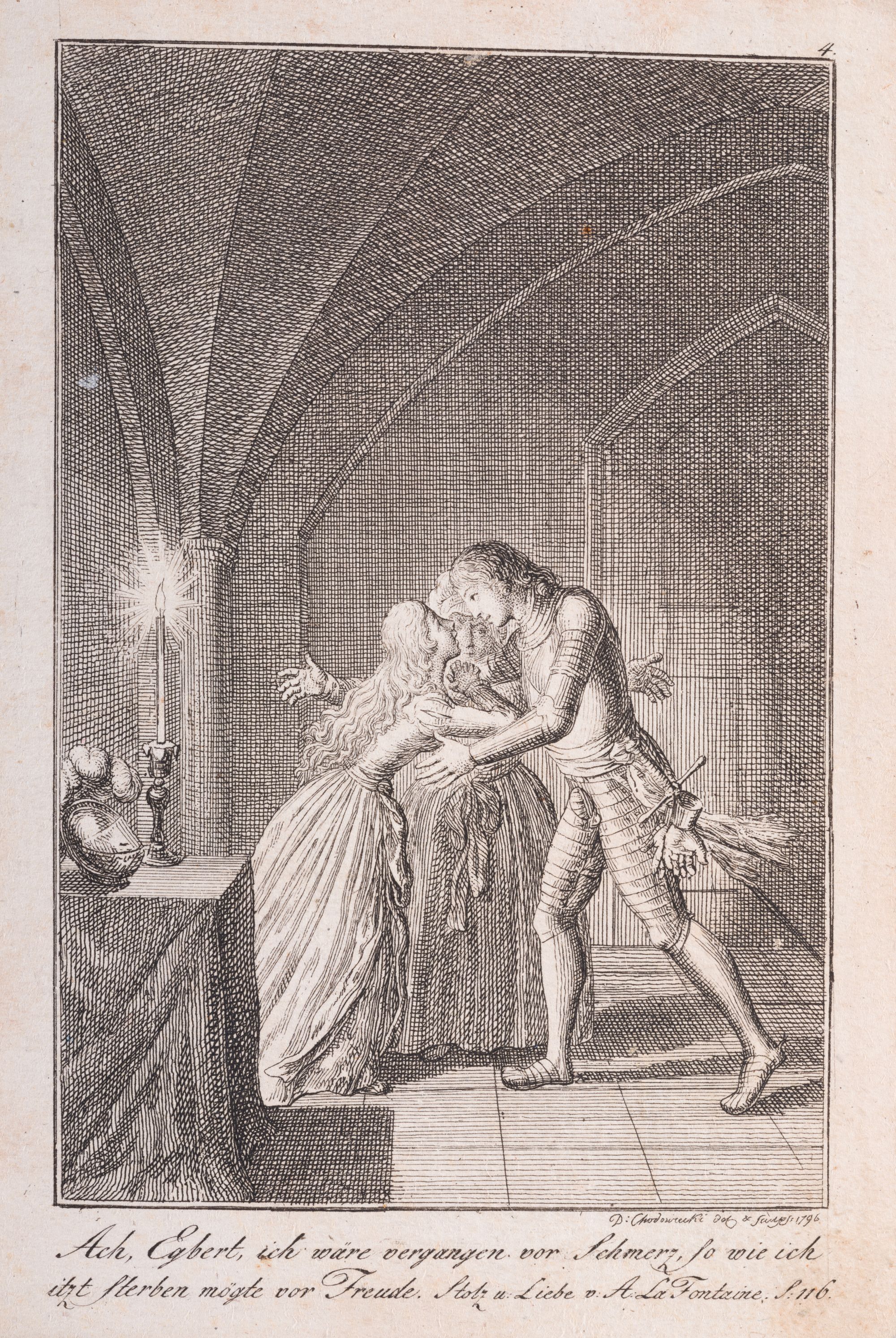 Meeting. An Illustration for A. Lafontaine's Work "Out of Pride and Love" ("Aus Stolz und Liebe von Lafontaine")