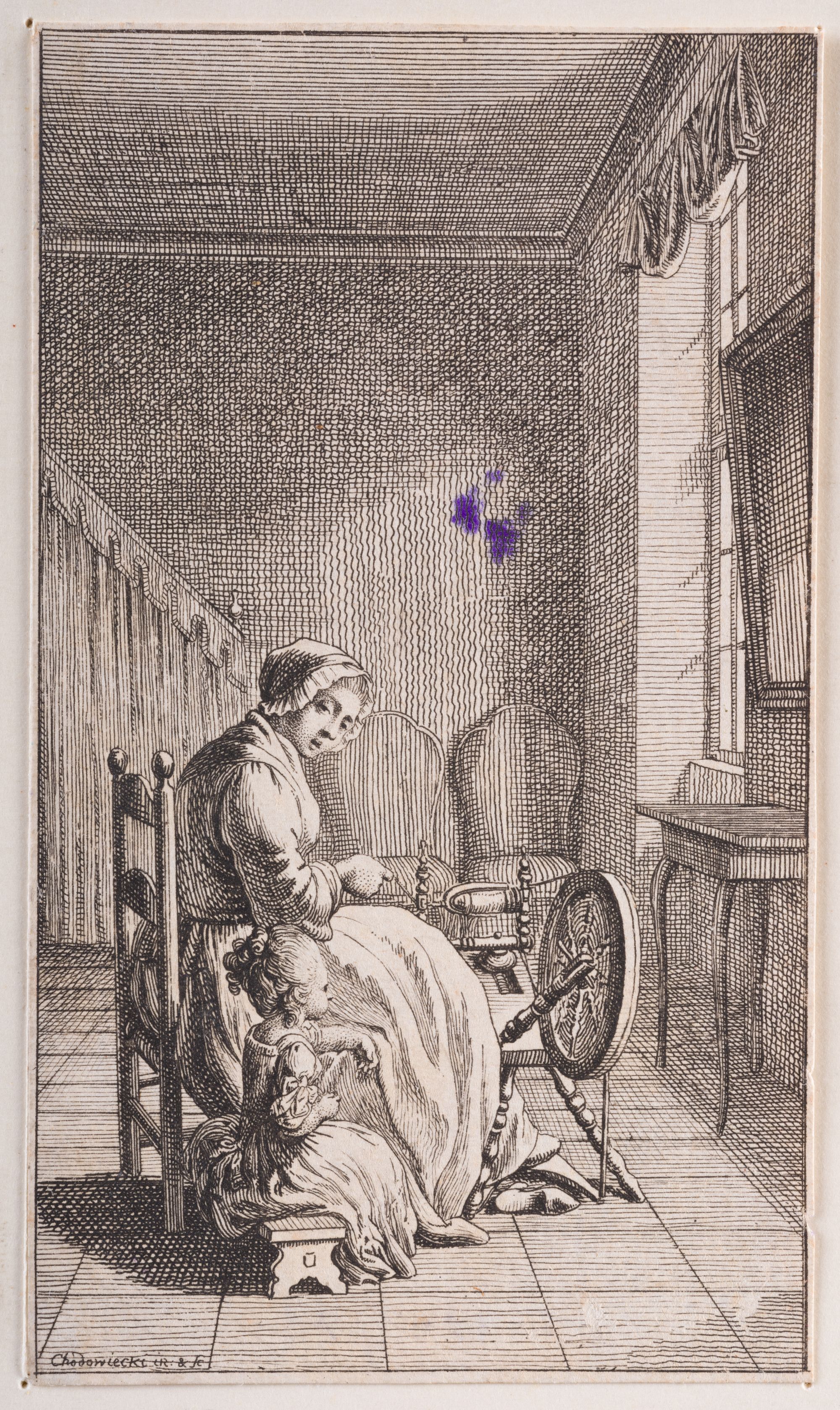 Spinner (Young Woman with a Child by the Spinning Wheel). From "Natural and Chimerical Consequences of Education" Series 1