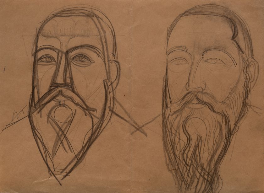 Чоловічі портрети (начерк) — Михайло Бойчук