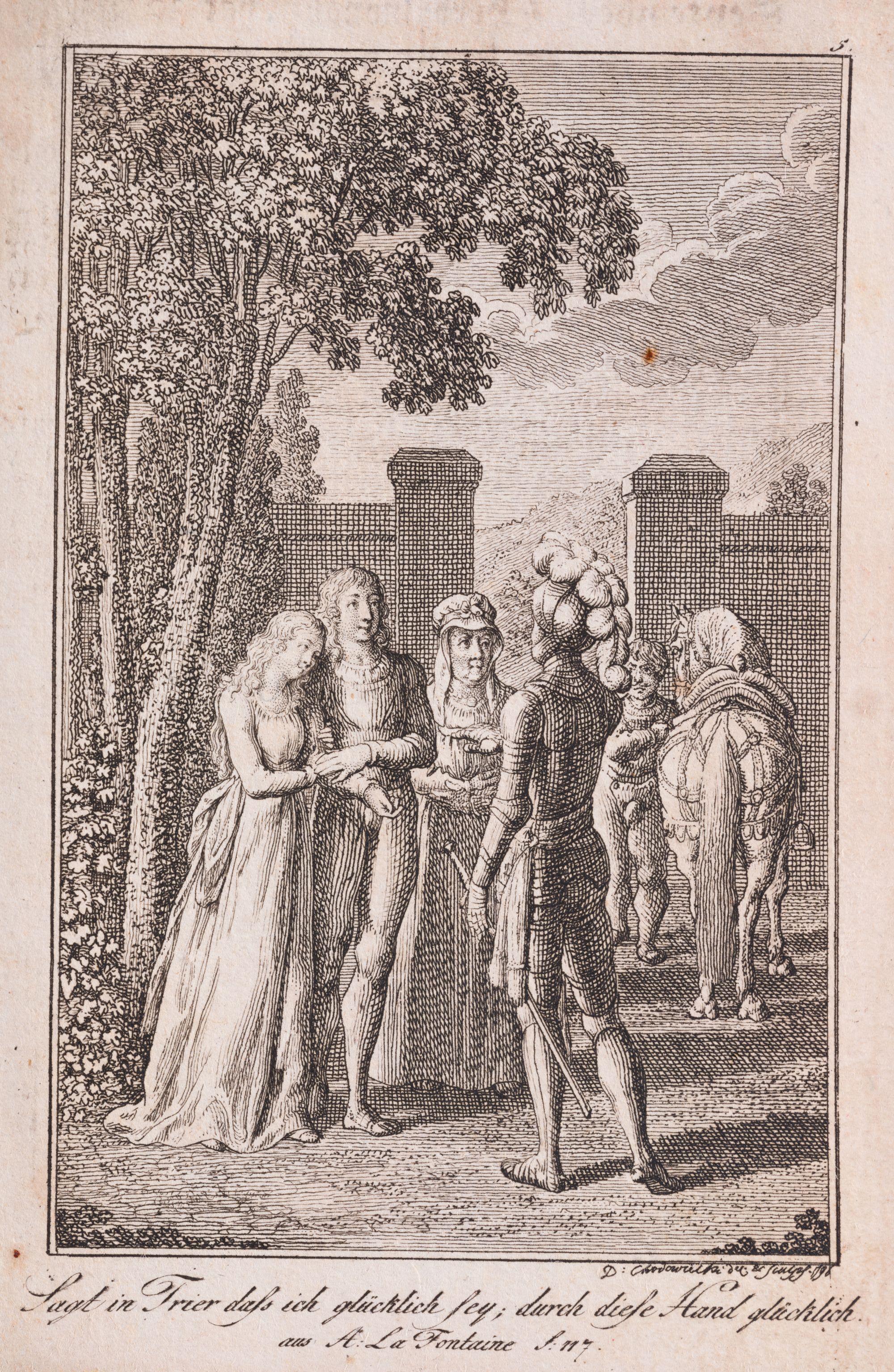 Happy Ending. Illustration for A. Lafontaine's Work "Of Pride and Love" ("Aus Stolz und Liebe von Lafontaine")