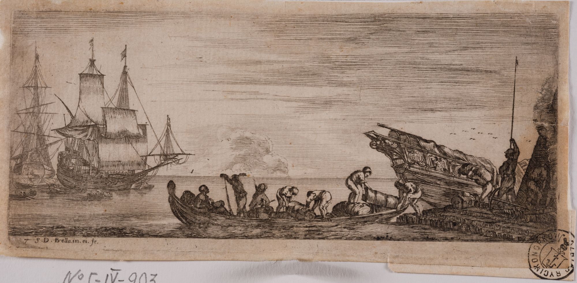Loading of Goods into a Boat. From the "Various Embarkations" (Diversi imbarchi) Series
