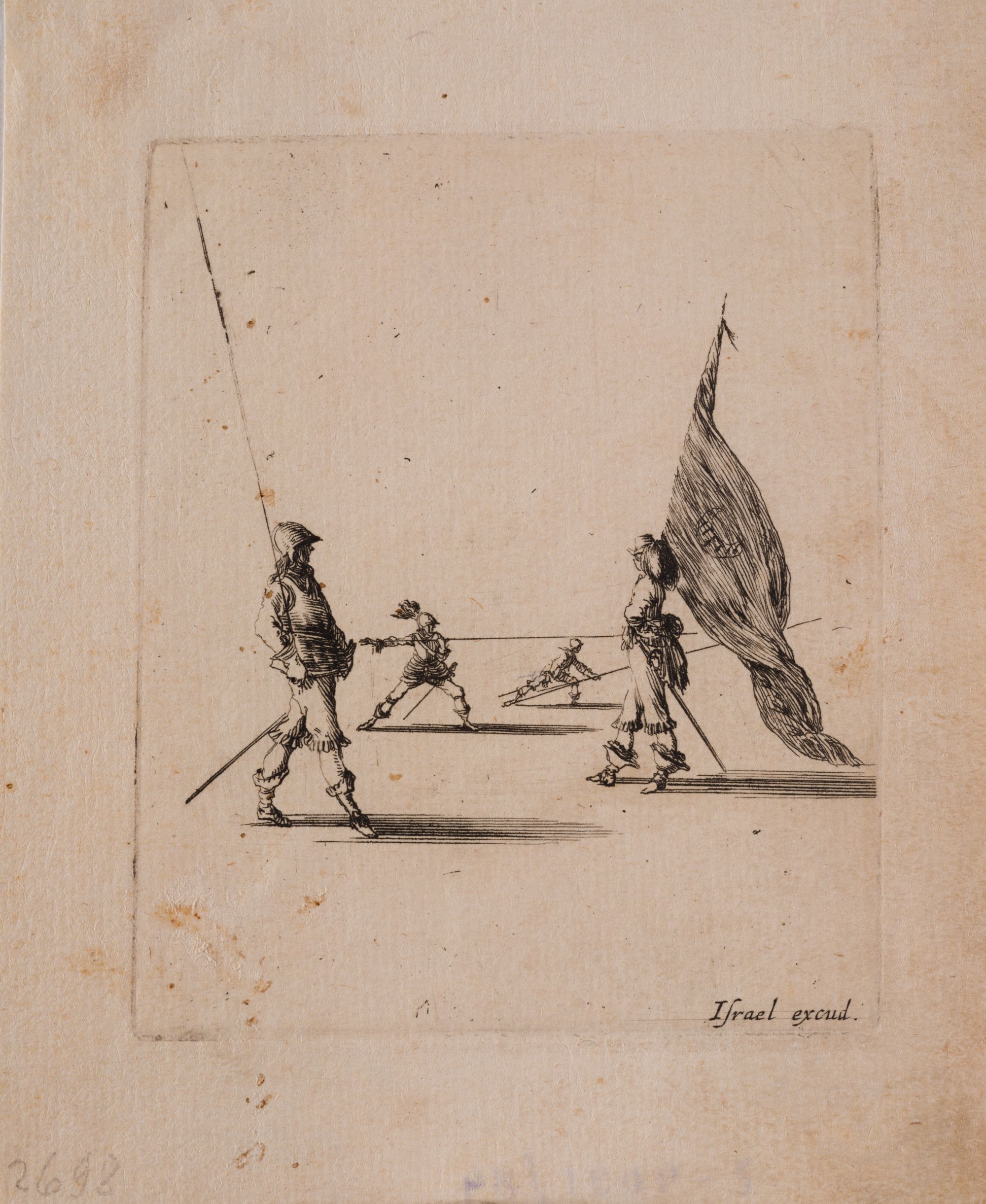 Standard-Bearer and Three Pikemen. From the "Collection of Various Pieces Very Necessary for Fortification" Suite