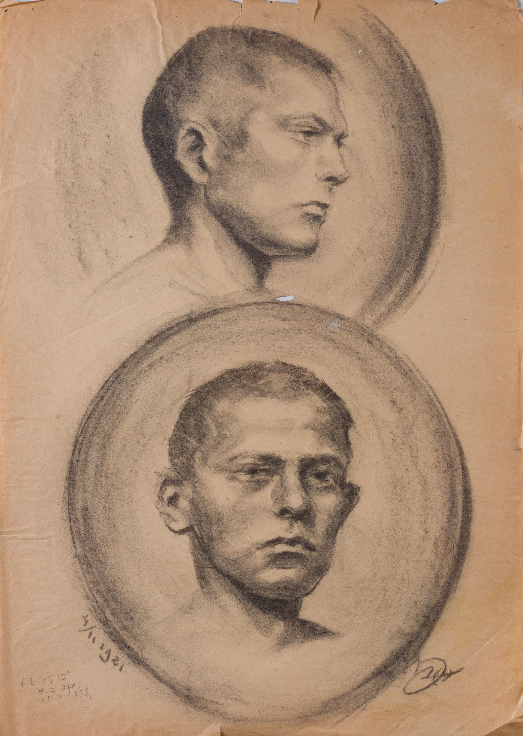 Portrait Study. Double Portrait of a Boy (in Circles) 1