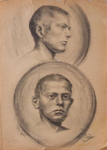 Portrait Study. Double Portrait of a Boy (in Circles) 1