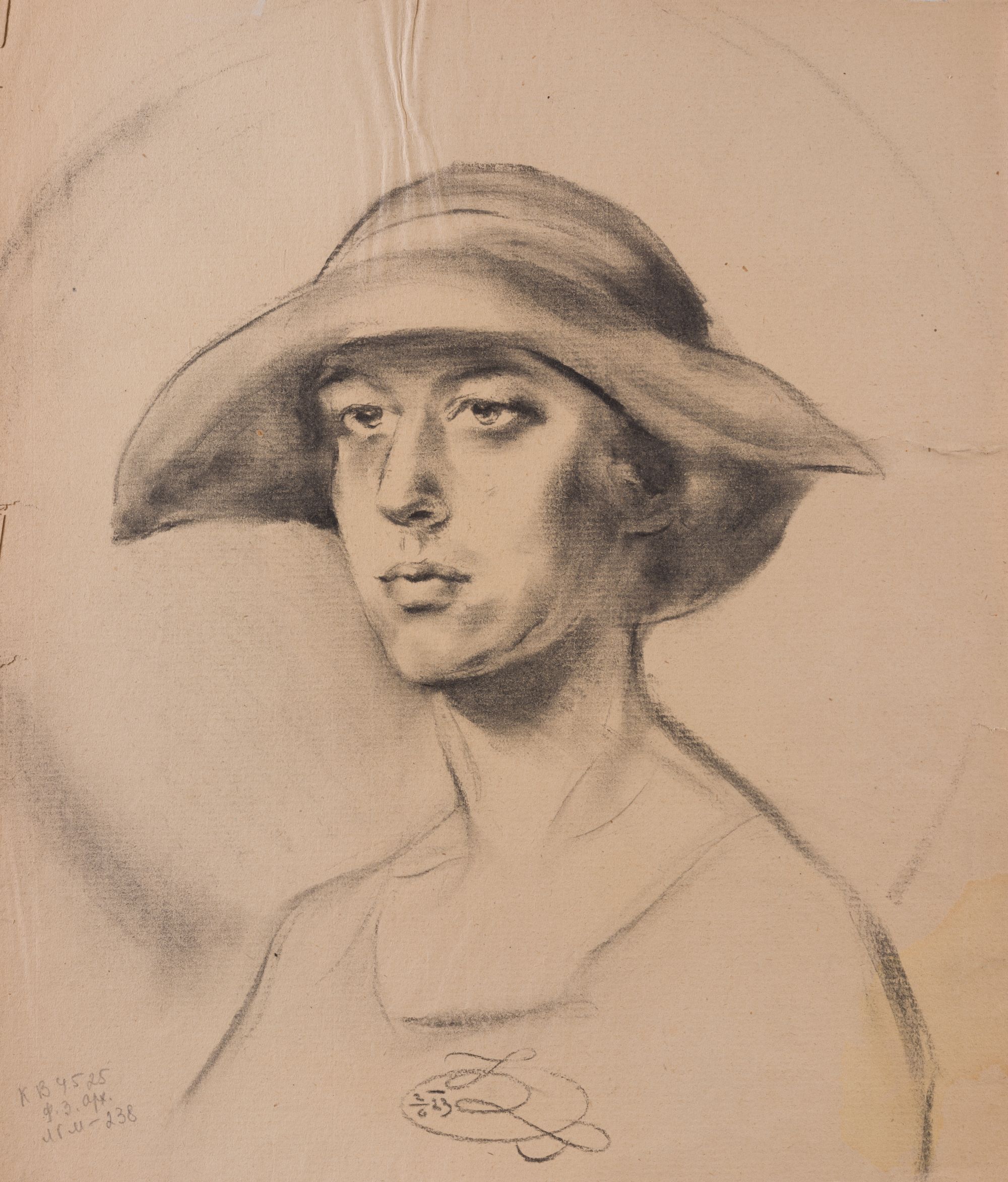 Portrait Study. Bust-Length Portrait of a Woman in a Hat 1