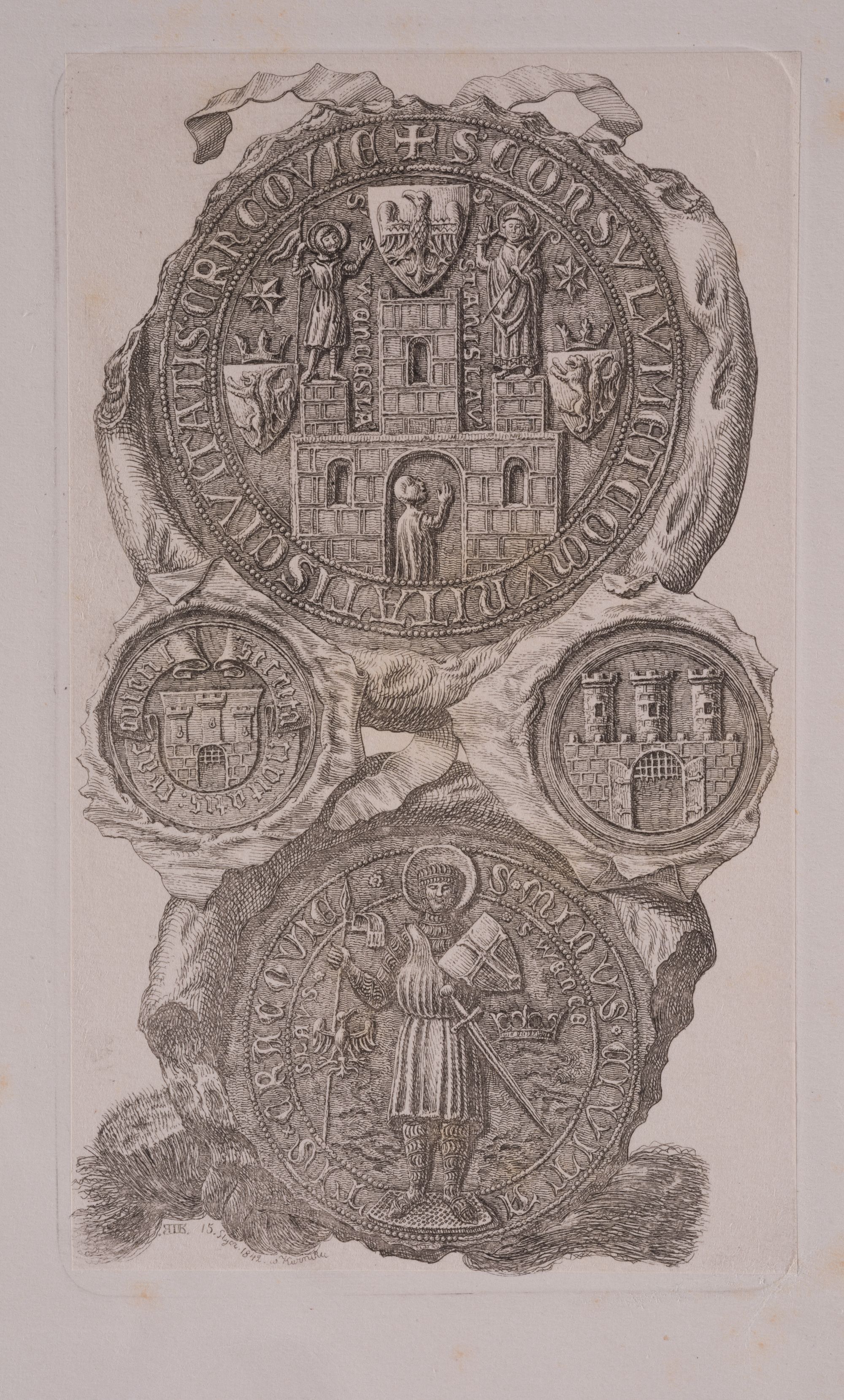 Seals of the Consuls and Municipality of the City of Krakow (K. W. Kielisiński's Album)