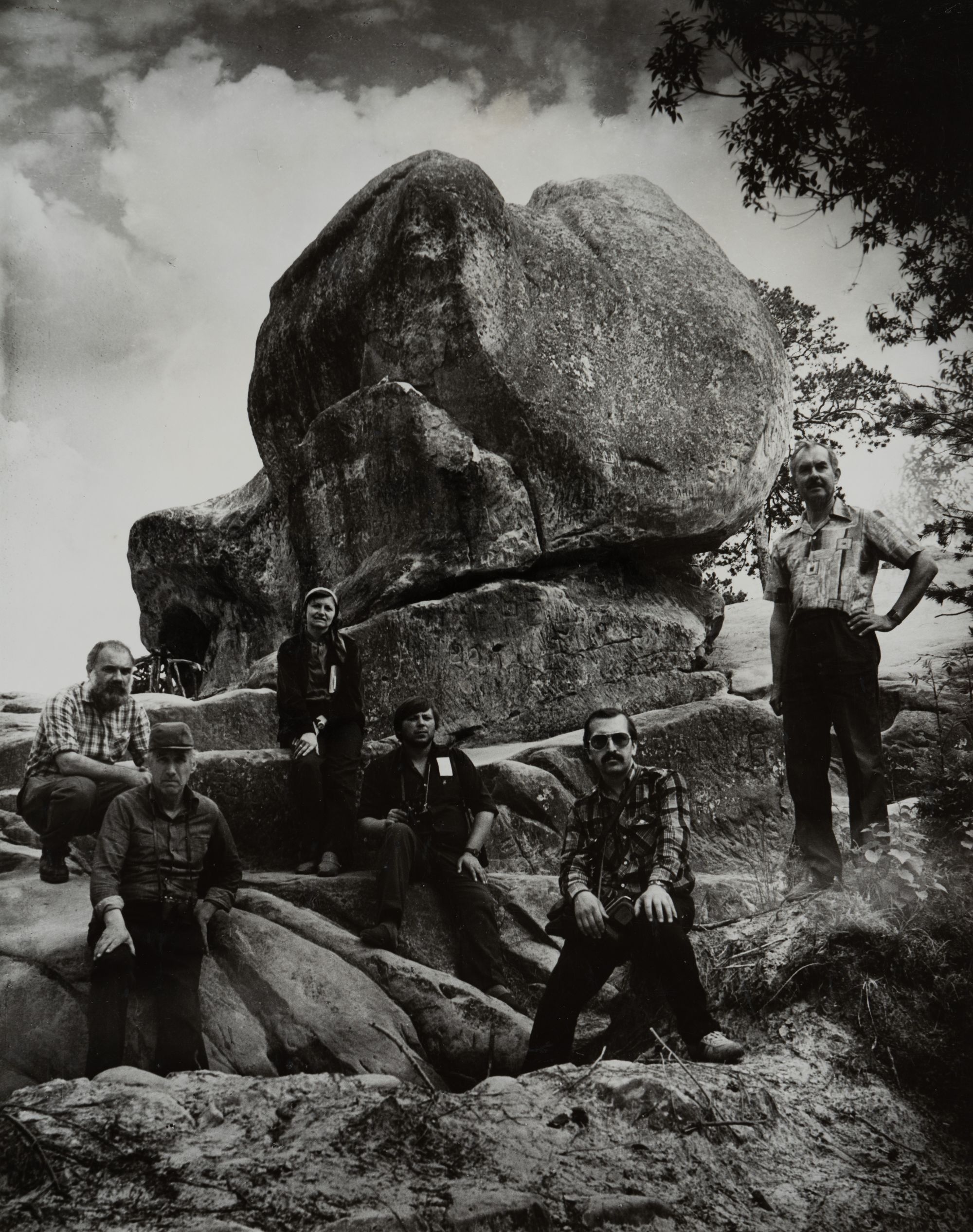 Fragment of a Rock Fortress of the 11th–13th c. with the Expedition Members