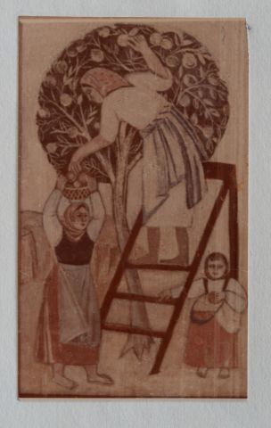 A. Ivanova. Sketch of the Rug "Apple Picking" 1