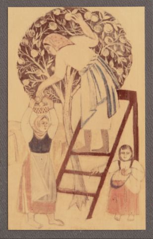 A. Ivanova. Sketch of the Rug "Apple Picking" 2