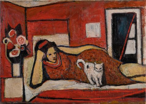 Woman with a Cat 1