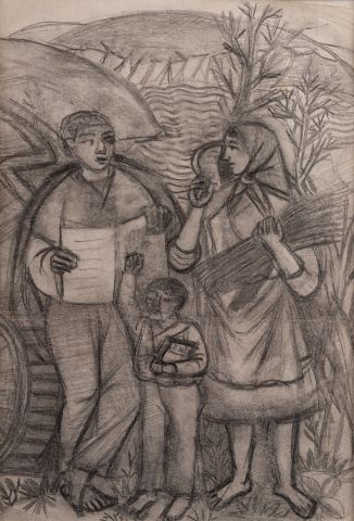 Peasant Family. Sketch 1