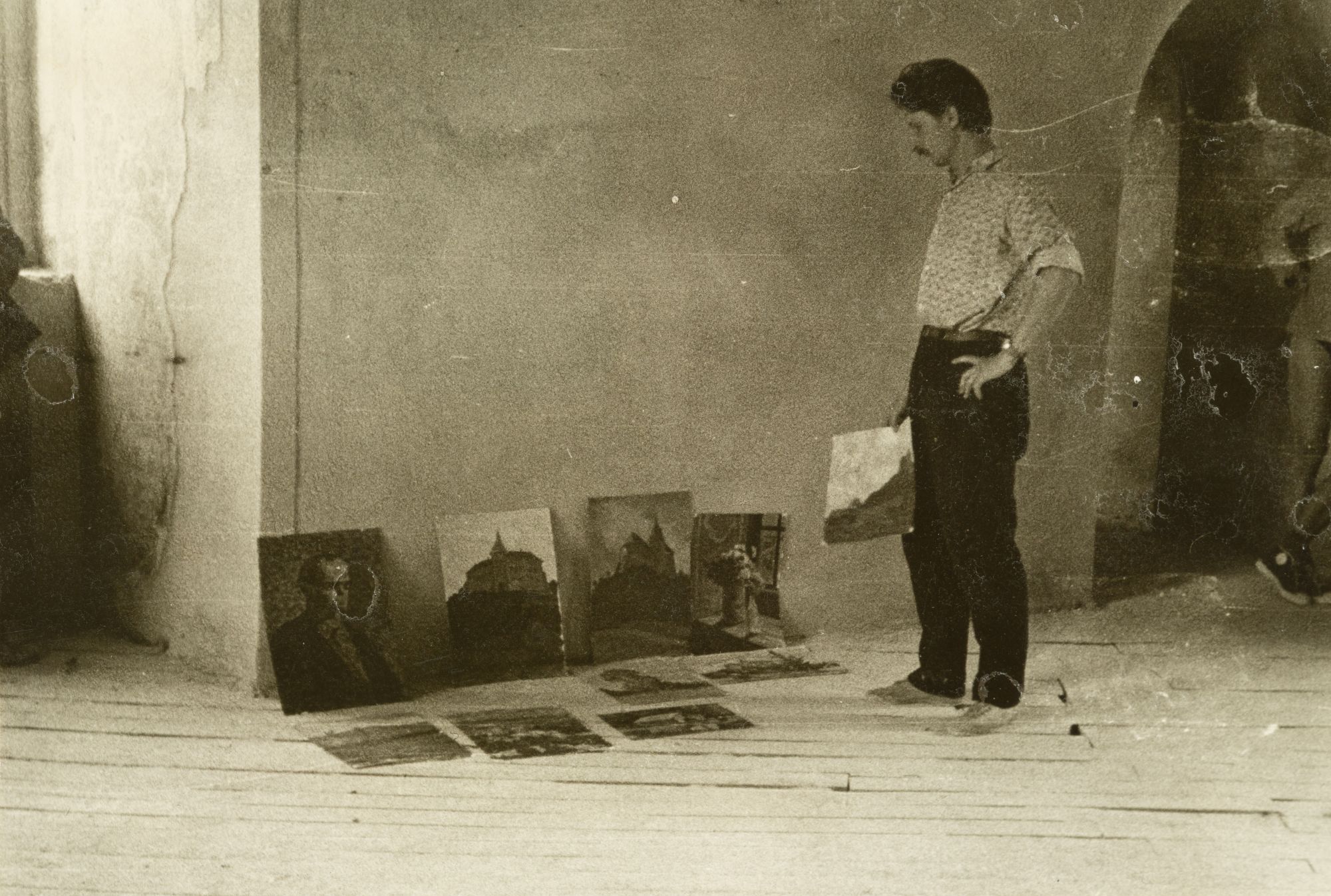 Artist Near the Sketches Made on the Olesko Castle Territory